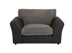 Bailey Leather Effect Jumbo Cord Snuggler Chair - Charcoal
